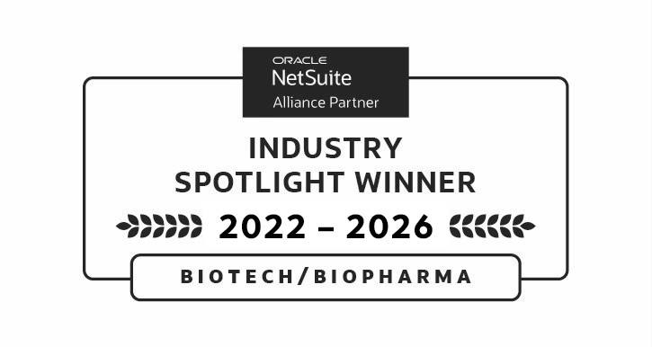 NetSuite Alliance Partner Industry Spotlight Winner 2022 to 2026, Biotech/Biopharma